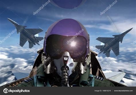 Fighter pilot cockpit view during sunrise Stock Photo by ©razihusin 168815216