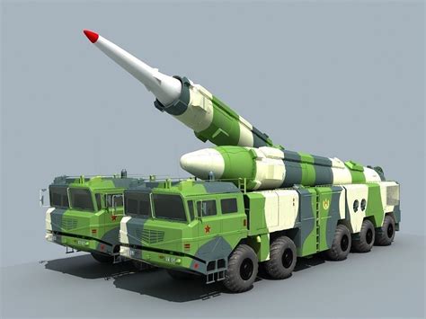 China DF-21C ballistic missile 3D model | CGTrader