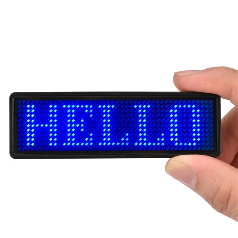 Buy LED Name Tag, Rechargeable Wireless Bluetooth LED Name Badge Reuseable Price Tag 44x11 ...