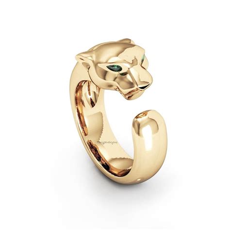 Panther Ring, Green-eyed Panther Ring, Men-woman's Ring, Animal Inspire ...