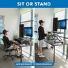 Mount-it! Electric Stand Up Desk Converter With Dual Monitor Arm ...