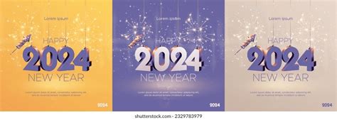 Happy New Year 2024 Square Template Stock Vector (Royalty Free) 2329783979 | Shutterstock