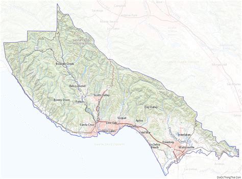 Map of Santa Cruz County, California - Thong Thai Real