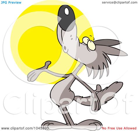 Royalty-Free (RF) Clip Art Illustration of a Cartoon Coyote Howling by ...