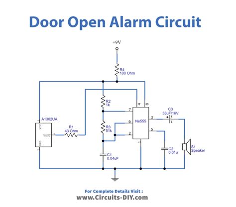 Door Open Alarm Circuit with Hall Effect Sensor