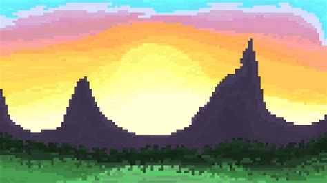 Mountain Landscape - Pixel Art by RoboPixels on DeviantArt