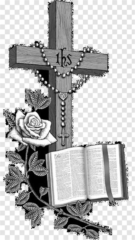 Praying Hands Bible Christian Cross Headstone Transparent PNG