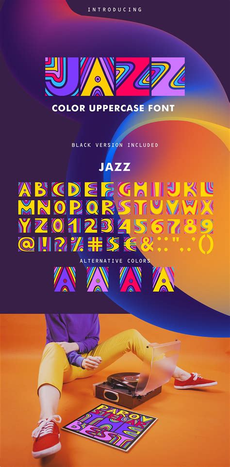 JAZZ - SVG Color Font By struvictory.art | TheHungryJPEG | Music poster, Jazz colors, Trendy logos