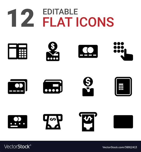 Atm icons Royalty Free Vector Image - VectorStock