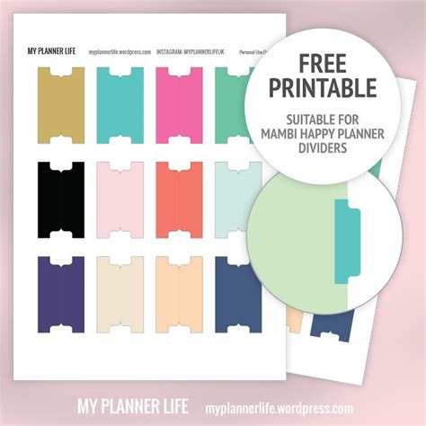 Free printable tab dividers for planners – Artofit