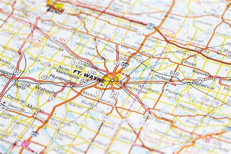 Fort Wayne City Road Map Area. Closeup Macro View Editorial Stock Image - Image of maryland ...