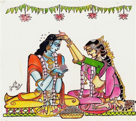 Sketches and Drawings : Color pencil drawing of Sita and Rama | Color pencil drawing, Indian art ...