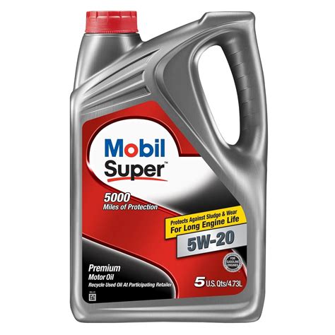 Mobil Super Synthetic Blend Motor Oil 5W-20, 5 Quart - Walmart.com - Walmart.com