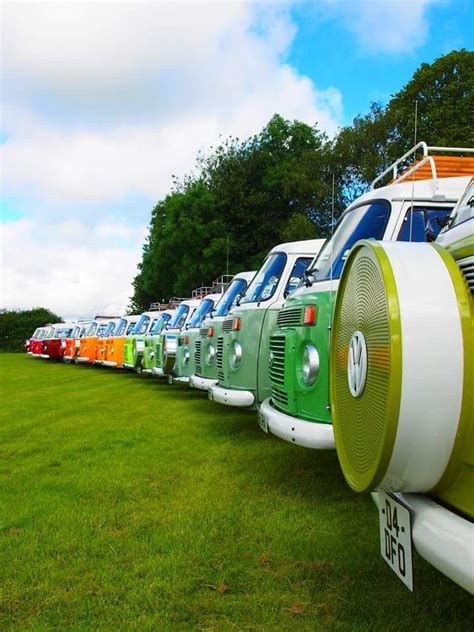 Line 'em up Volkswagen of all all colors... VW BUS #vwbus | pinned by @wfpblogs www.wfpblogs.com ...