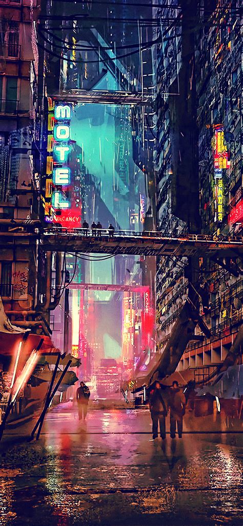 1125x2436 Science Fiction Cyberpunk Futuristic City Digital Art 4k ...