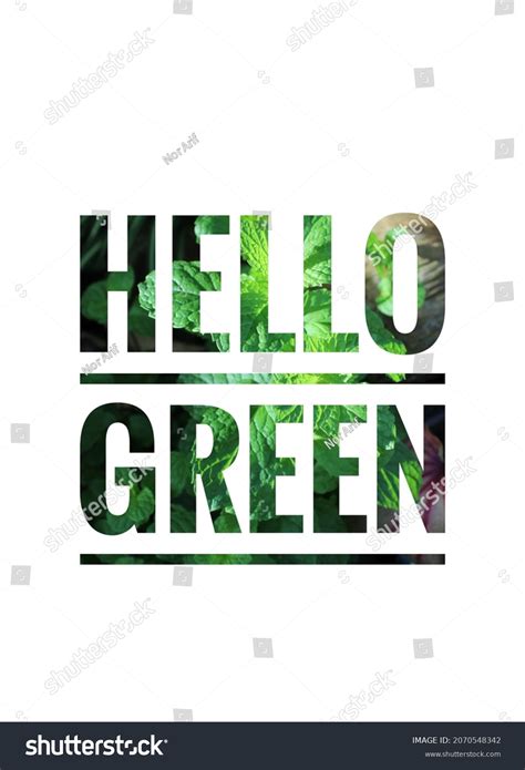 Hello Green Concept White Background Stock Illustration 2070548342 | Shutterstock