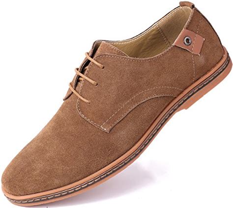 Marino Oxford Suede Dress Shoes for Men - Formal Leather Shoes - Casual Classic Brogue Men's ...