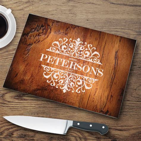 Personalized Glass Cutting Board - Rosewood - Famous Favors