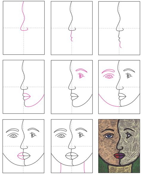 Cubism Art Drawing Tutorial Of Face Easy Cubism Art In 2021 Cubist - Riset