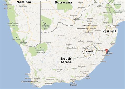 Durban Map - South Africa