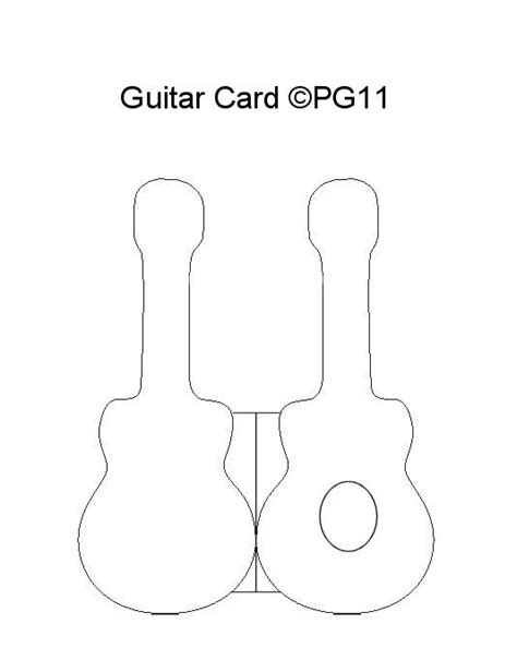 Guitar card template I made … | Card making templates, Shaped cards, Card patterns