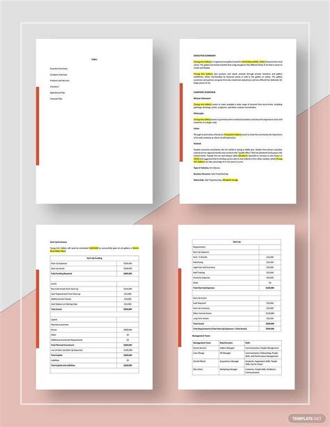 Art Gallery Business Plan Template - Google Docs, Word, Apple Pages | Template.net