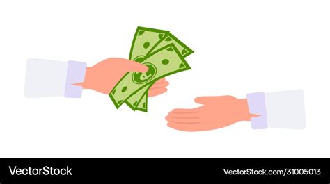 Money in hand cartoon cash payments concept Vector Image