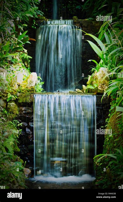 Serene Tropical Waterfall Stock Photo - Alamy