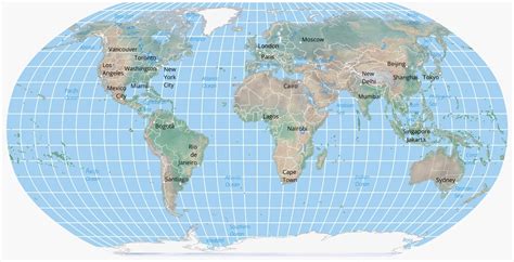 Robinson Map Projection - Geography Realm