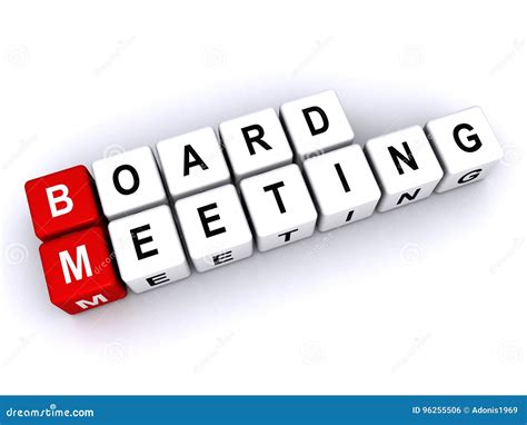 Board Meeting Sign stock illustration. Illustration of blocks - 96255506