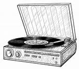 Vinyl Player Illustration Drawing Engraving Ink Line  Vrogueco sketch template