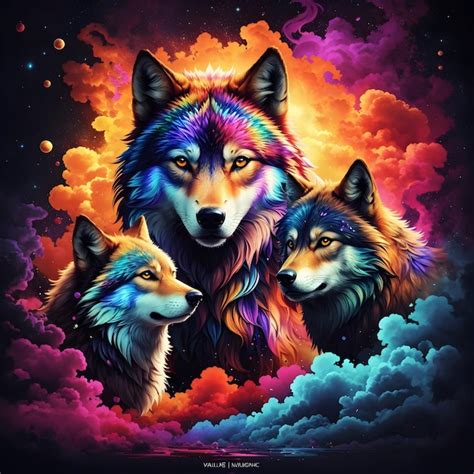 Premium AI Image | wolves family image