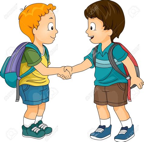 Kids Shaking Hands Clipart