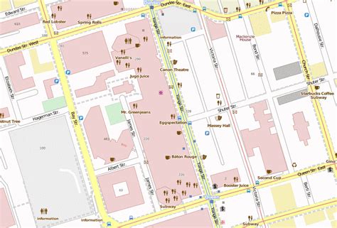 Eaton Centre-Stadtplan mit Satellitenfoto und Unterkünften von Toronto