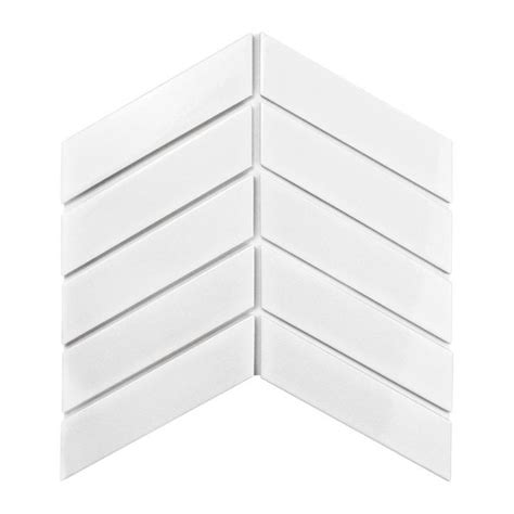 Matt White Chevron Tile - White Porcelain Mosaic Wall Tile