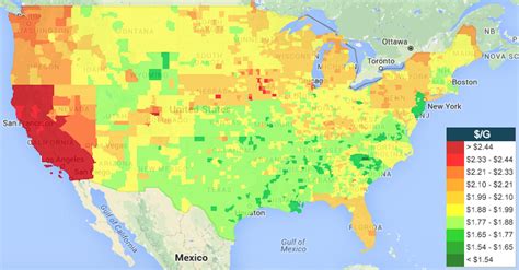 US National Gas Price Map from GasBuddy (screenshot) [721x388] : MapPorn