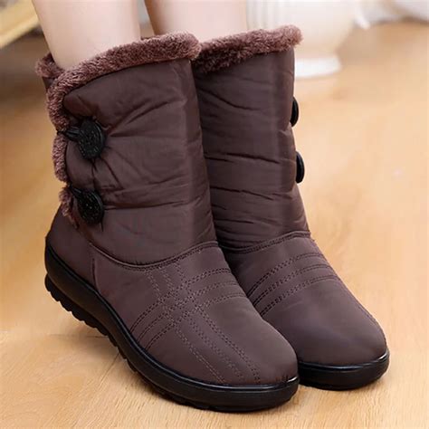 Non Slip Snow Boots 2018 New Women Boots Warm Winter Boots Waterproof Mother Shoes Winter Women ...