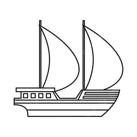 Big Yacht Icon Outline Style, Yacht Drawing, Outline Drawing, Yacht ...