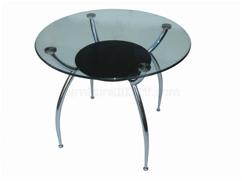 Glass Top & Metal Base Modern Dining Table w/Shelf