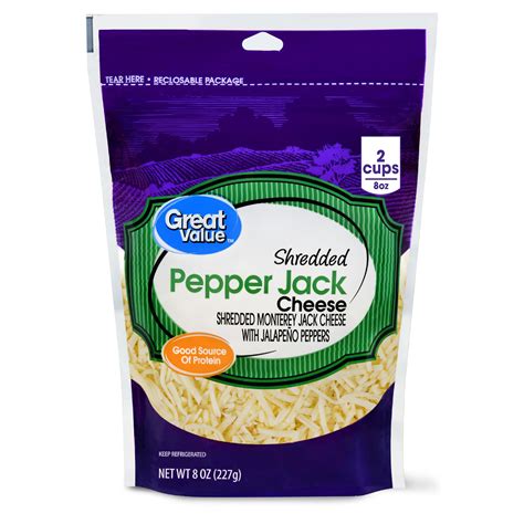 Great Value, Shredded Pepper Jack Cheese, 8 Oz. - Walmart.com