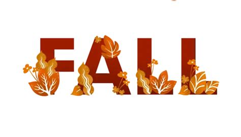 Fall Typography Letter With Warm Autumn Leaves Vector, Fall, Autumn ...