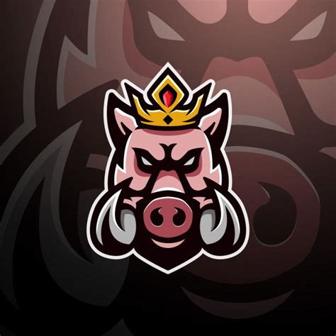 Premium Vector | King pig logo esport | Pig logo, Cartoon logo, Game logo design