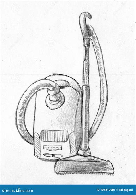 Vacuum Cleaner - Pencil Sketch Stock Illustration - Illustration of still, life: 104243681