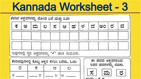 Kannada Alphabets With Words