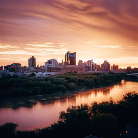 Premium AI Image | Sunset Saskatoon Skyline