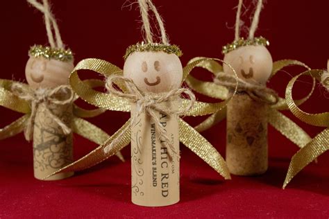 Wine Cork Angel Ornaments Set of 4 Handmade Holiday Decor | Etsy | Wine ...