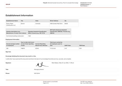 OSHA 300 Log Example: see what a completed log looks like