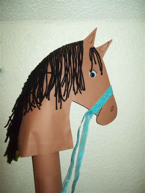 Horse Craft. DIY with construction paper, yarn, google eyes. Printed horse head template from ...