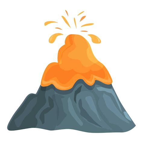 Premium Vector | Red volcano icon cartoon vector Volcanic eruption Ash active