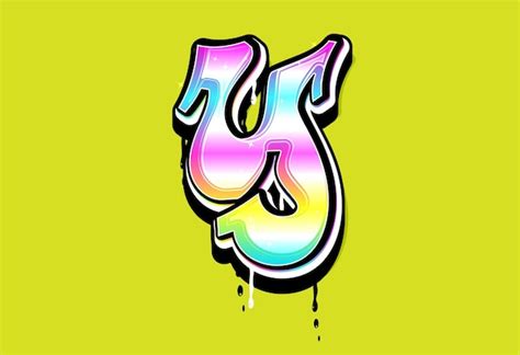 Premium Vector | Y Pastel Graffiti Alphabet vector logo